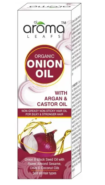 Aroma Leafs Organic Onion Oil With Argan and Castor Oil Hair Oil